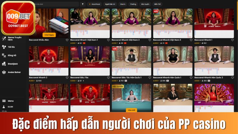 Đặc điểm hấp dẫn người chơi của PP casino