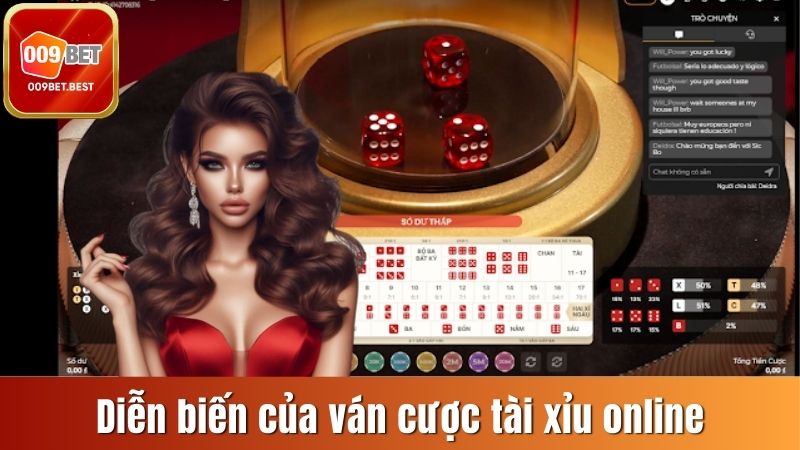 Diễn biến của ván cược tài xỉu Sicbo trong 009bet