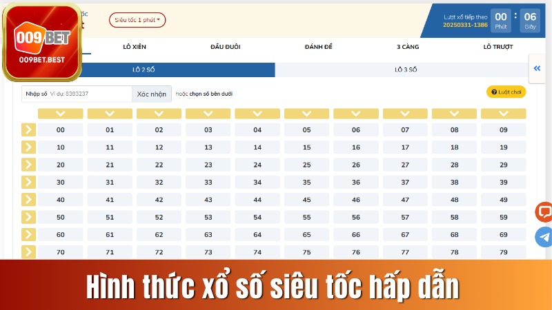 Hình thức xổ số siêu tốc hấp dẫn tại sảnh TP