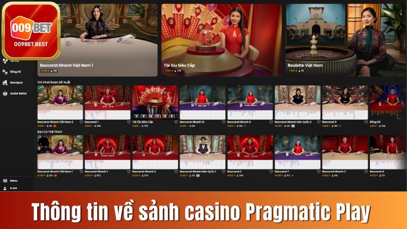 Thông tin cơ bản về sảnh casino Pragmatic Play